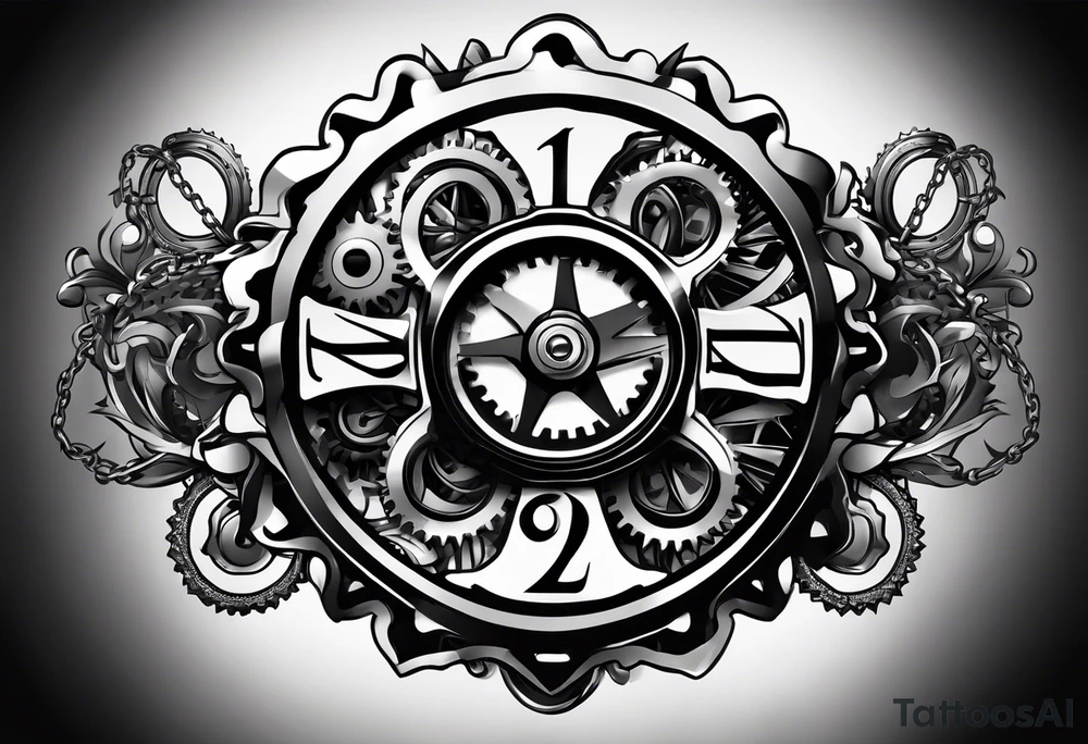 bicycle gear and chain as watch around wrist tattoo idea bicycle gear and chain as watch around wrist tattoo idea