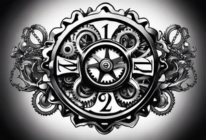 bicycle gear and chain as watch around wrist tattoo idea