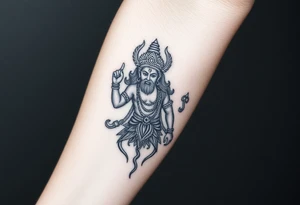 hindu god tattoo that shows strength and is trippy tattoo idea