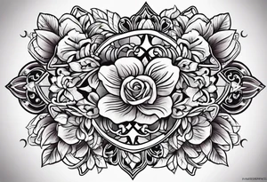Cross with flowers tattoo idea