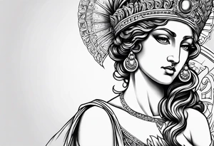 Themis greek goddess previous generations small fine line tattoo idea