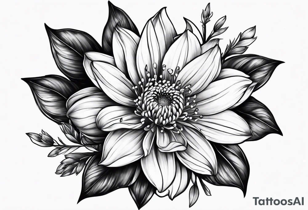 Aster flower tattoo idea