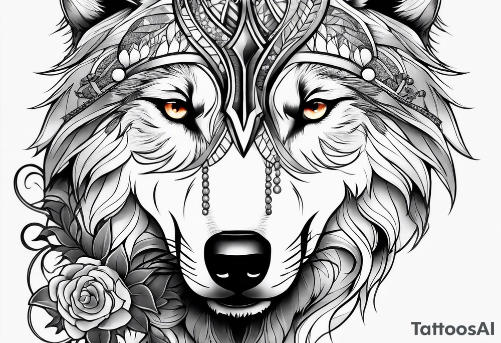 wolf arm sleeve tattoo idea