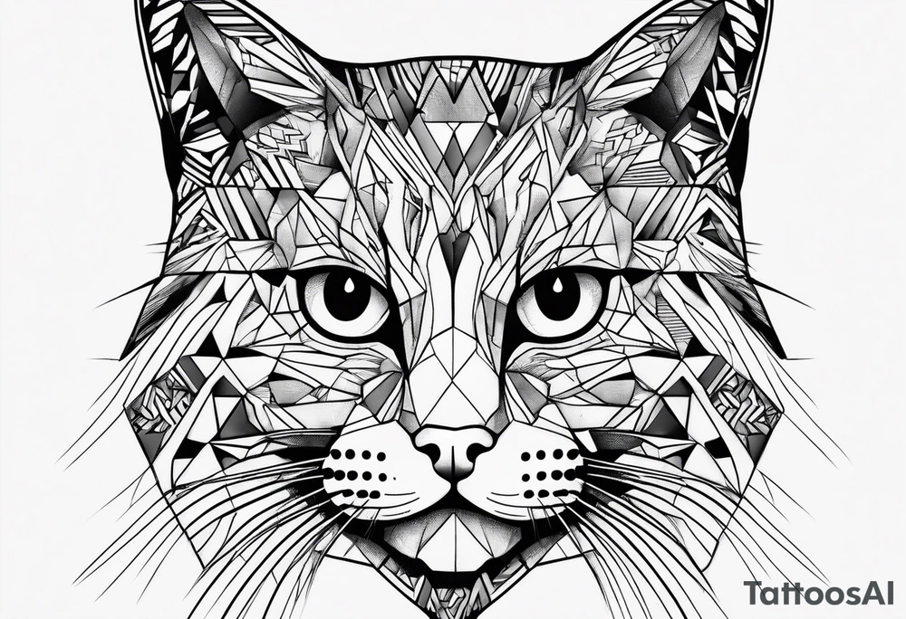 cat, abstract, geometric, lines, halftone, splatter, cat paw tattoo idea cat, abstract, geometric, lines, halftone, splatter, cat paw tattoo idea