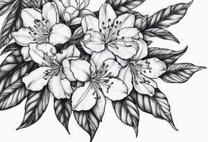 cluster of Azaleas on long branch tattoo idea