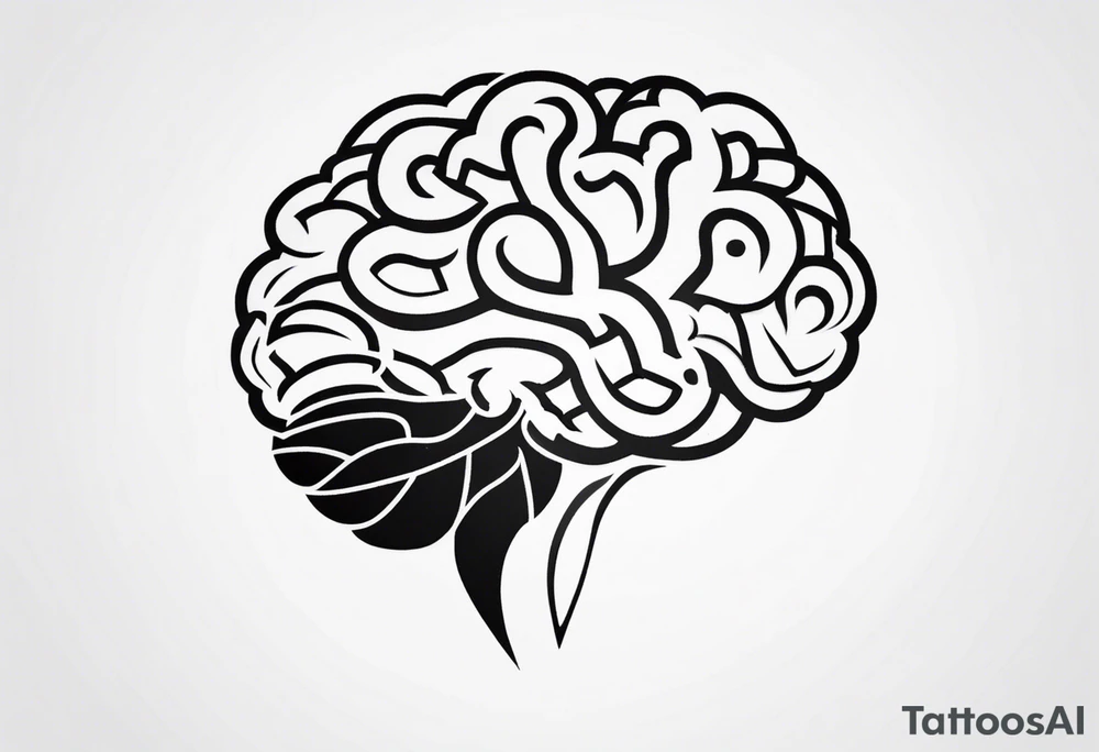 Brain, heart, love, abstract, symbolism tattoo idea