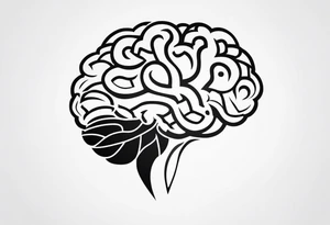 Brain, heart, love, abstract, symbolism tattoo idea