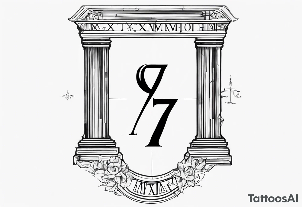 Roman numeral 9728 tattoo idea