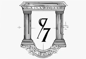 Roman numeral 9728 tattoo idea