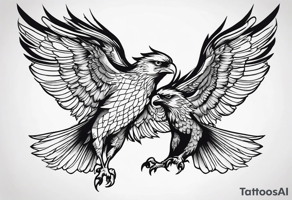 hawks fighting tattoo idea