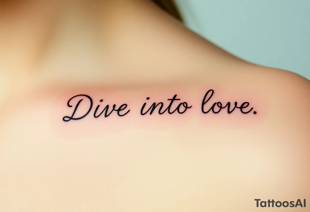 Dive into love tattoo idea