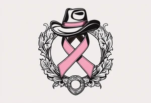 breast cancer ribbon survivor old west tattoo idea