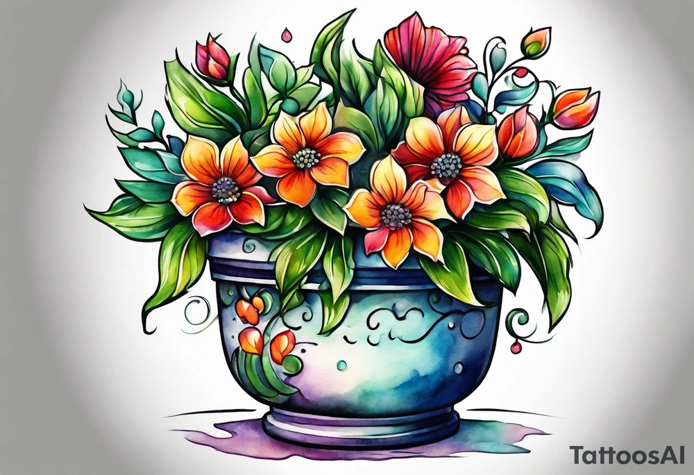 I would like a small tattoo of a flowerpot that is empty. tattoo idea