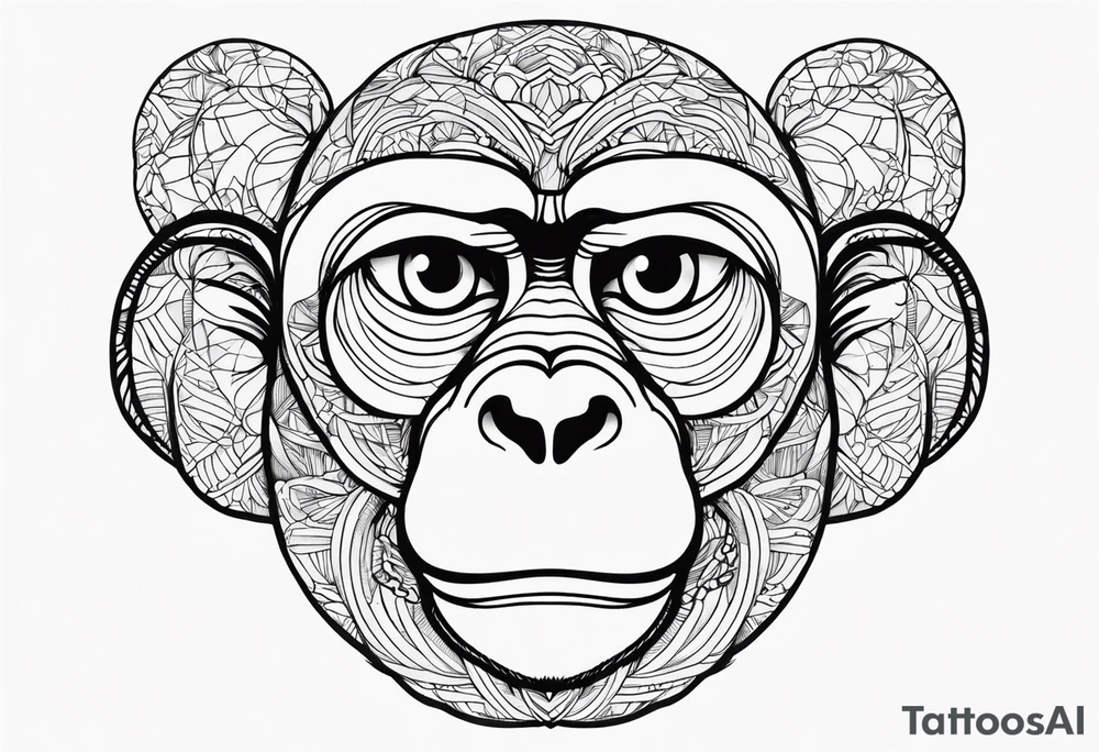 MONKEY WITH HANDS ON EYES tattoo idea