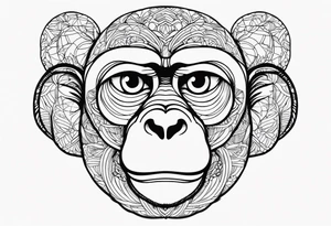 MONKEY WITH HANDS ON EYES tattoo idea