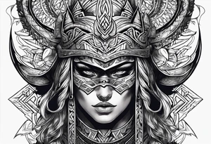 a battle hardened warrior masked tattoo idea