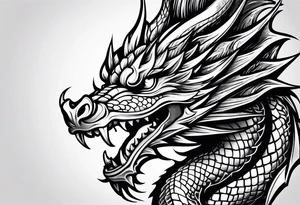dragon face tattoo idea
