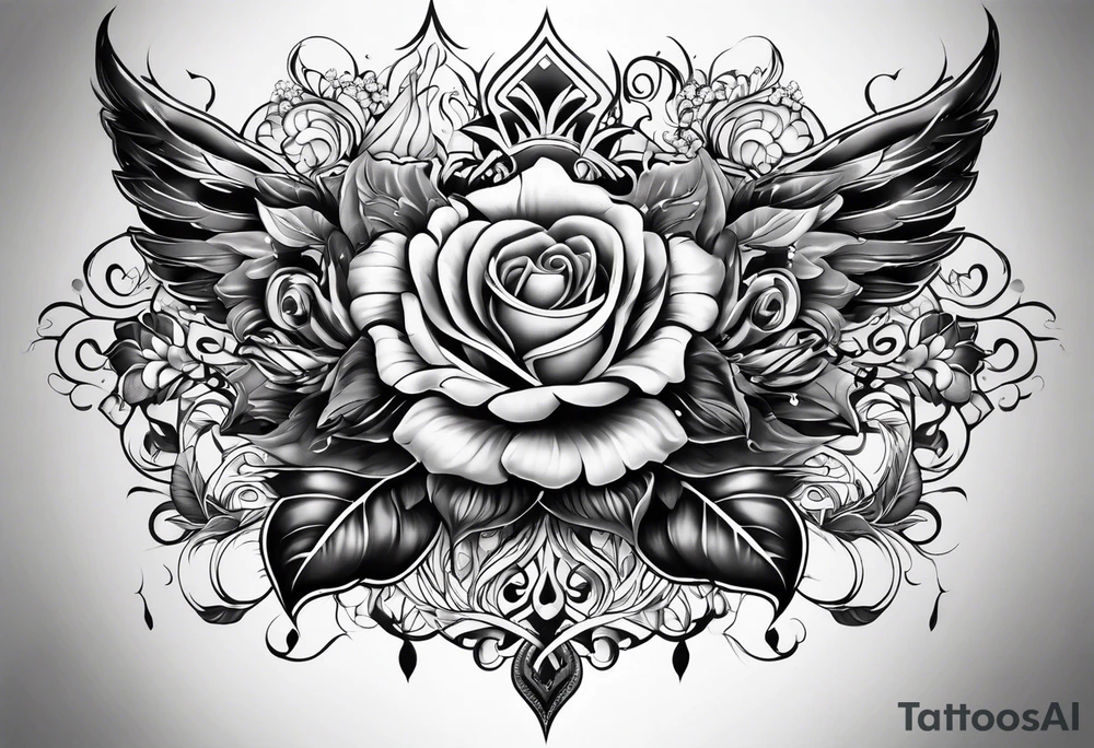 full body tattoo on the back from top to bottom tattoo idea