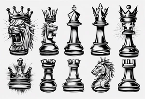 king chess with wounds tattoo idea
