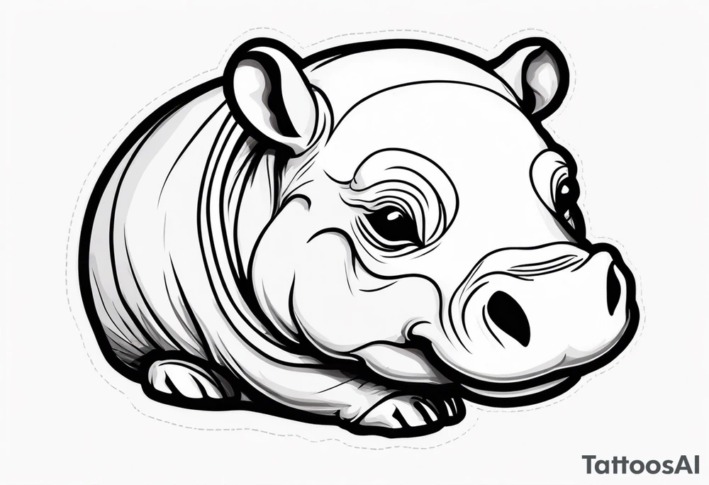 Baby hippo in a swaddle tattoo idea