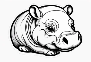 Baby hippo in a swaddle tattoo idea