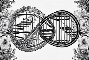 detailed DNA double helix realistic no faces tattoo idea