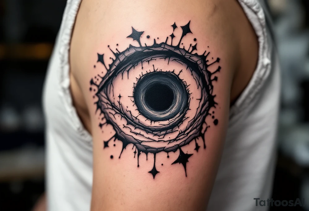 A dark hole sucking everything tattoo idea
