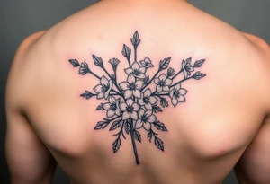mountain laurel with 14 blossoms tattoo idea