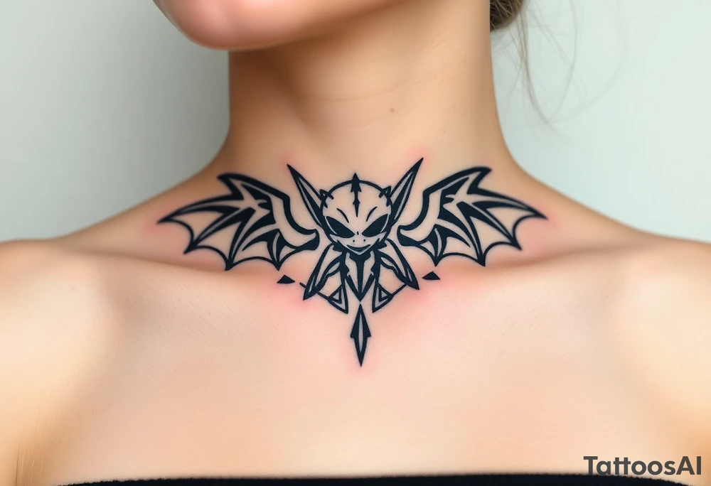 Tiny goblin with wings tattoo idea