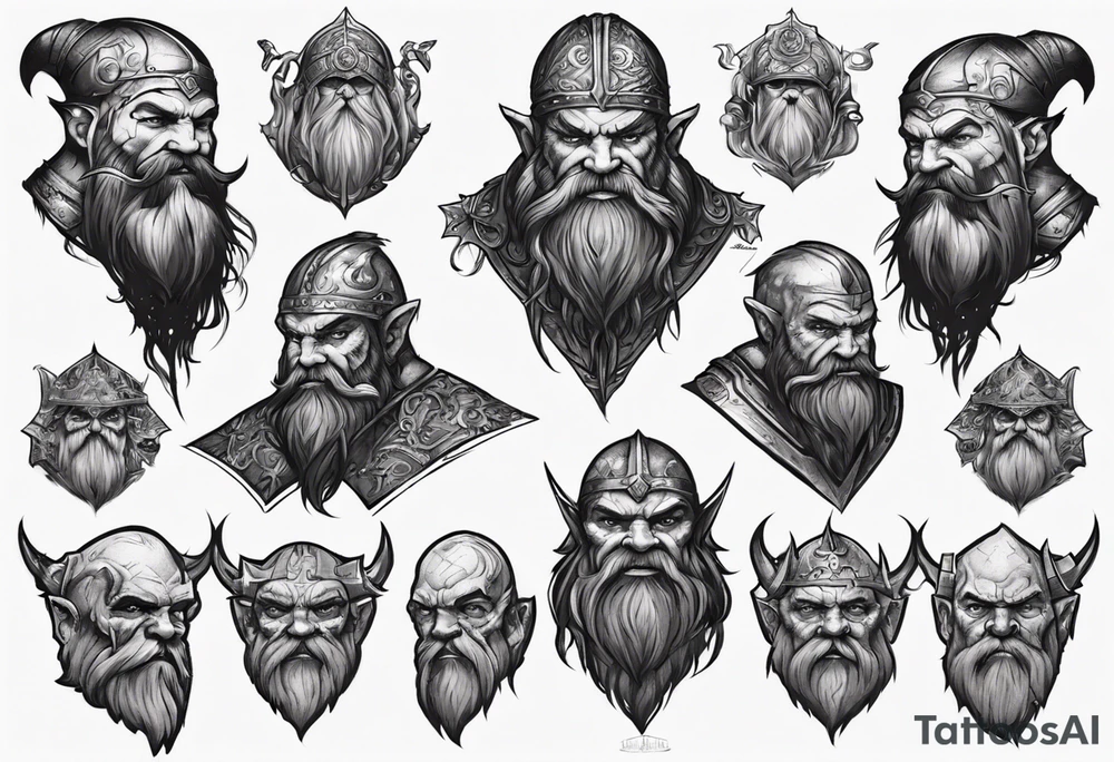 Dark iron dwarf tattoo idea