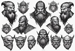 Dark iron dwarf tattoo idea