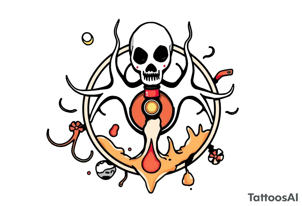 Contagion sign with toxic spill tattoo idea