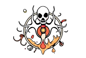 Contagion sign with toxic spill tattoo idea