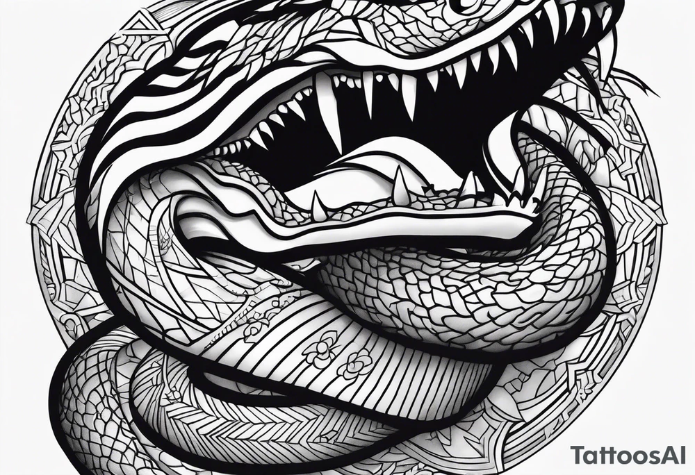 snake biting vein tattoo idea