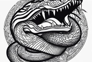 snake biting vein tattoo idea