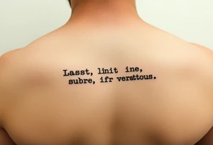 Last line of invictus poem typewriter font along side of index finger tattoo idea