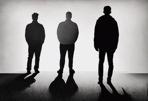 2 Black shadows of people standing over 2 black shadows of people tattoo idea