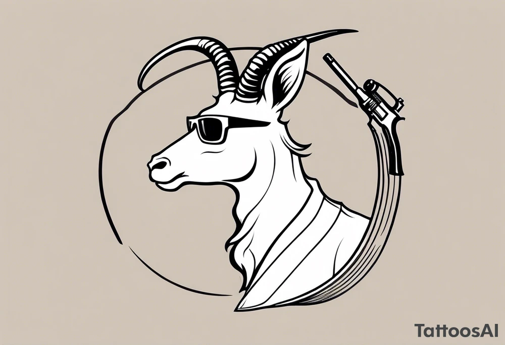 capricorn with sunglasses and a shotgun tattoo idea