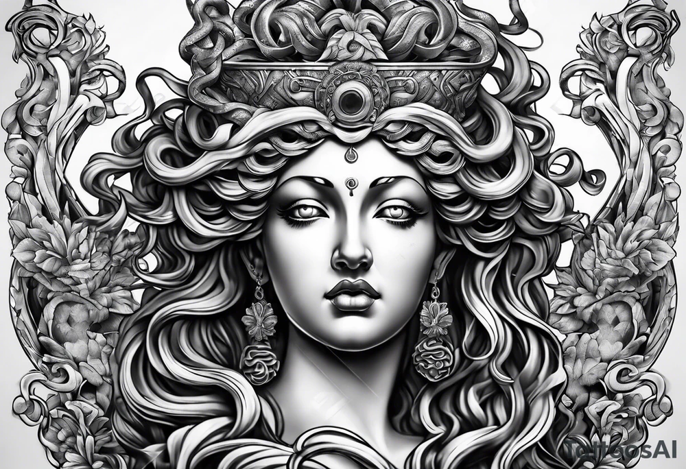 Medusa statue tattoo idea