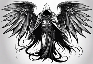 fallen reaper with wings tattoo idea