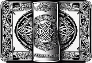 Cheers Mate text, armband +Celtic +Cancer Ribbon +tribal +artistic tattoo idea