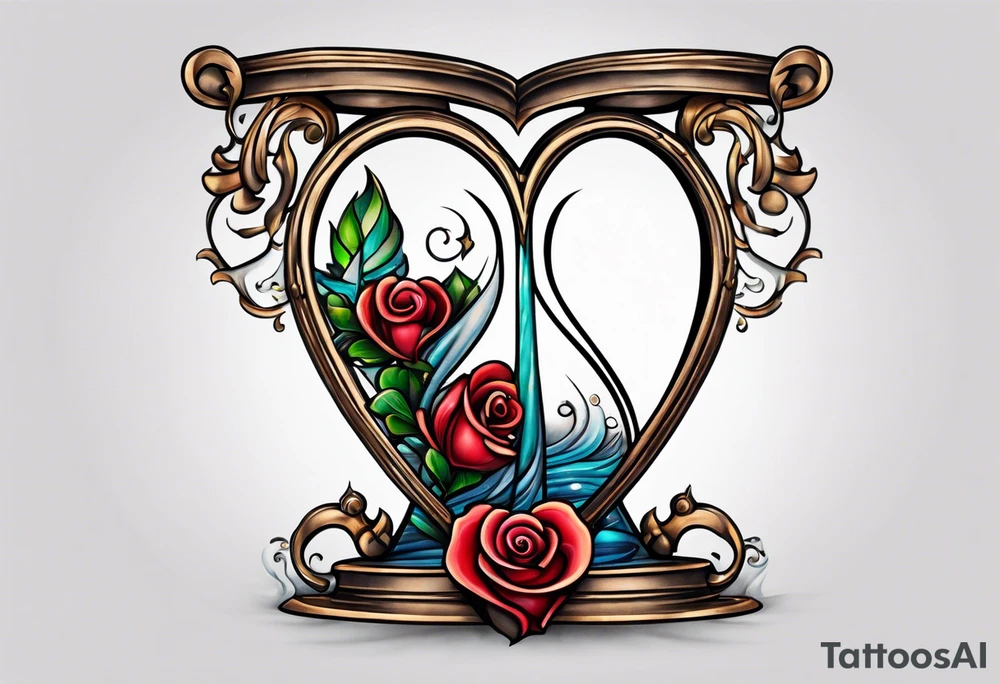 Heart hourglass tattoo idea
