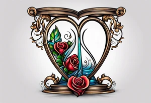 Heart hourglass tattoo idea
