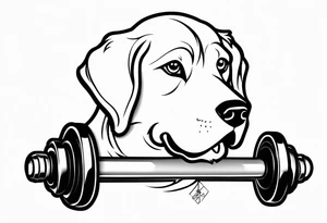 Falcor breathing a dumbbell tattoo idea