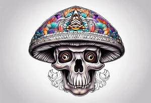 Third eye mushroom tattoo idea
