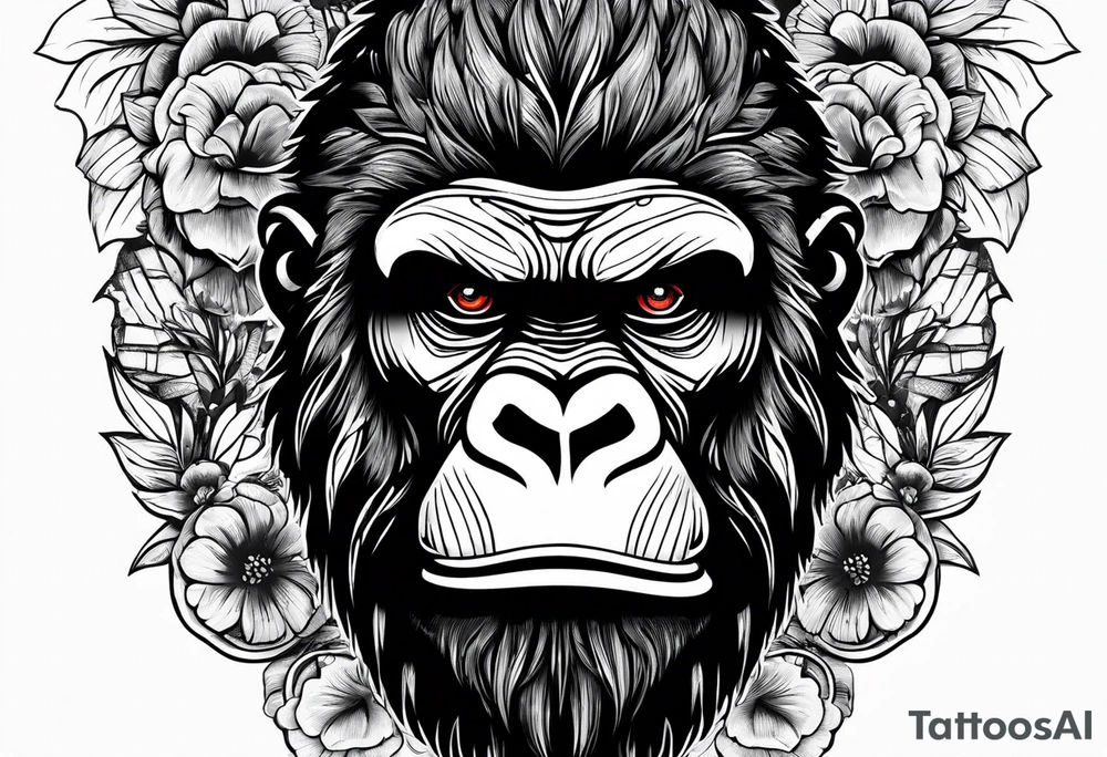 gorilla and berat tattoo idea