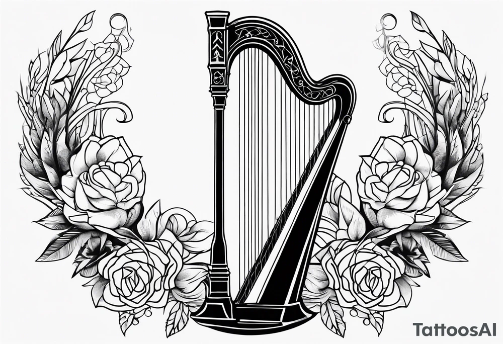 harp tattoo idea