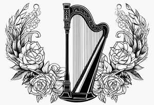 harp tattoo idea
