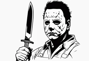 michael myers with a knife tattoo idea