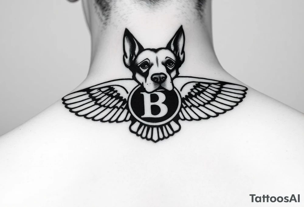 tattoo ideas for back of the neck using bentley logo for a dog that passed away tattoo idea